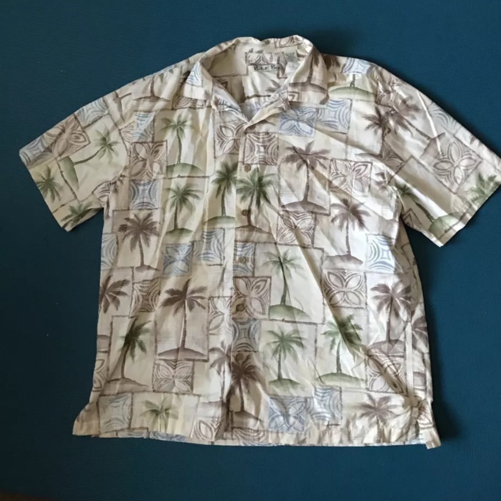 Batik Bay Men’s Palm Tree Hawaiian Shirt Size XL